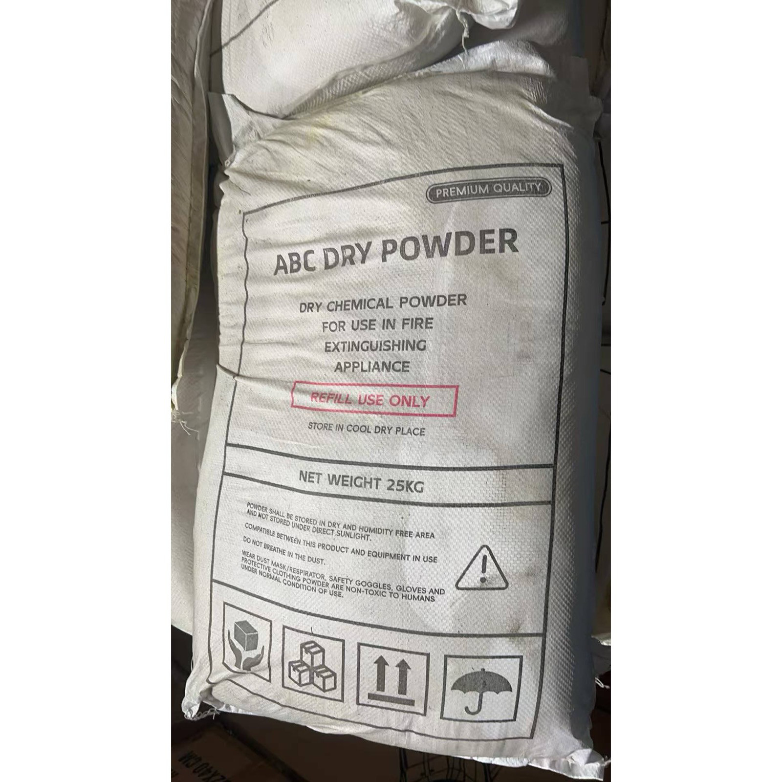 ABC40 dry powder — actual 25 kg bag reference